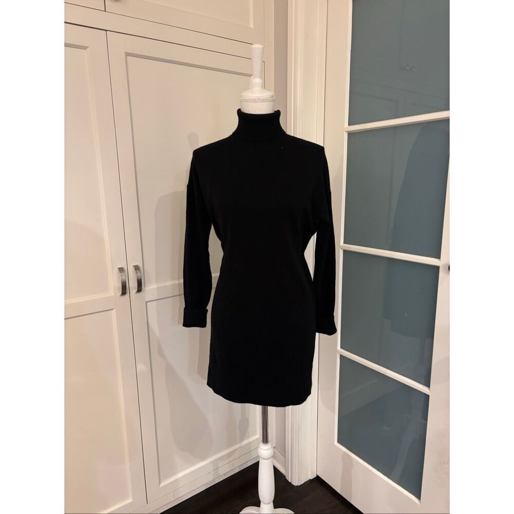 Everlane Women's Black Cashmere Turtleneck Knit Tunic Sweater Dress‎ Size Small